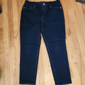 Chico's So Slimming Girlfriend Slim Leg Ankle Dark Wash Jeans Size 10R